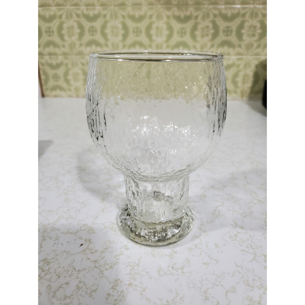 Vintage Indiana Glass Company Glacier Clear Water Goblet Drinking Glass 5.25" H